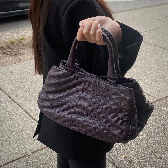 Bottega Veneta Purple Intrecciato Leather Tote - Picture 2 of 10